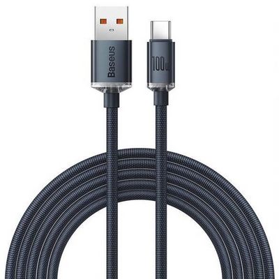 Baseus Crystal Shine Series nabíjecí/datový kabel USB-A / USB-C 100W 2m, černá