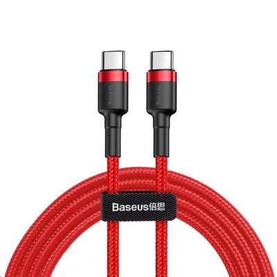 Baseus Cafule Series nabíjecí/datový kabel USB-C na USB-C PD2.0 60W Flash 2m, červená