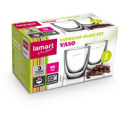 Lamart LT9009 2dílná sada termo sklenic ESPRESSO VASO, 80 ml