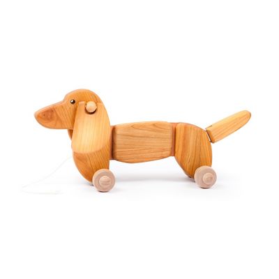 Bajo Dřevěný jezevčík tahací 40 cm natural