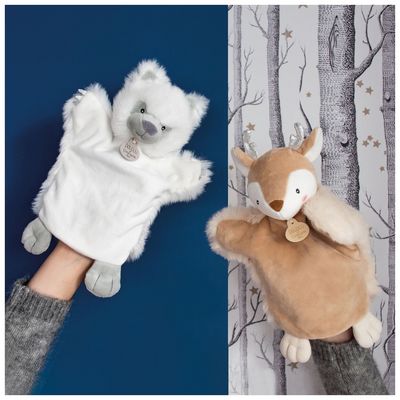 Doudou Plyšový maňásek bílý vlk 25 cm