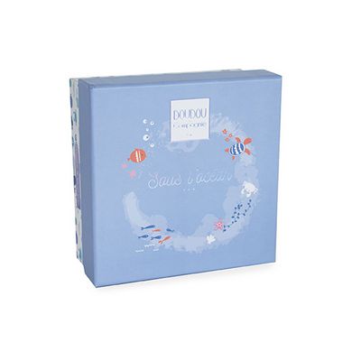 Doudou Dárková sada - Plyšová modrá velryba 15 cm