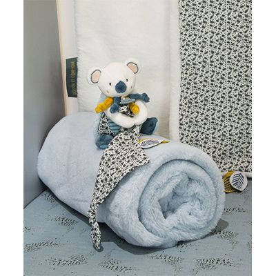 Doudou Plyšová dětská deka Koala Yoca 70x100 cm modrá