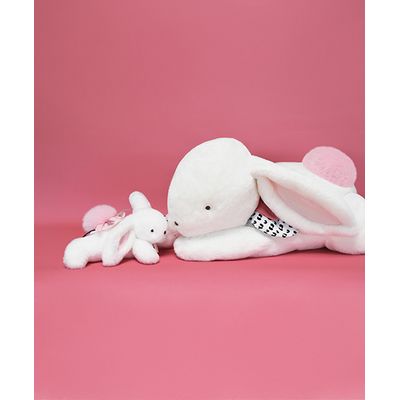 Doudou Plyšový králík s tmavě růžovou bambulkou 65 cm