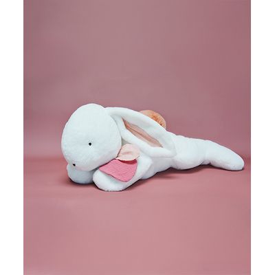 Doudou Plyšový králík s tmavě růžovou bambulkou 80 cm