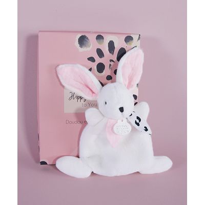 Doudou Dárková krabička růžová -  mini  králíček 17 cm