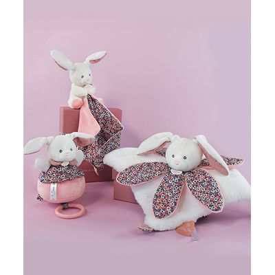Doudou Dárková sada - Plyšový králíček hrající melodii růžový 20 cm