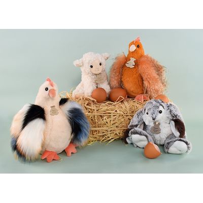 Doudou Histoire d´Ours Plyšová slepička zrzavá 20 cm