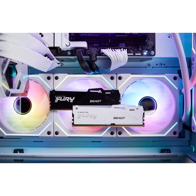 Paměť Kingston FURY Beast DDR5 RGB 64GB 5600MHz, XMP, bílá (Kit 2x 32GB)