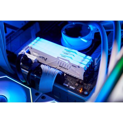Paměť Kingston FURY Beast DDR5 RGB 64GB 5600MHz, XMP, bílá (Kit 2x 32GB)