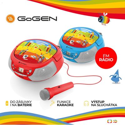 GoGEN Radiopřijímač s CD GoGEN DÉČKO PŘEHRÁVAČ B, modrý