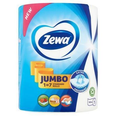 ZEWA Papírové utěrky Jumbo White, role, 325 útržků