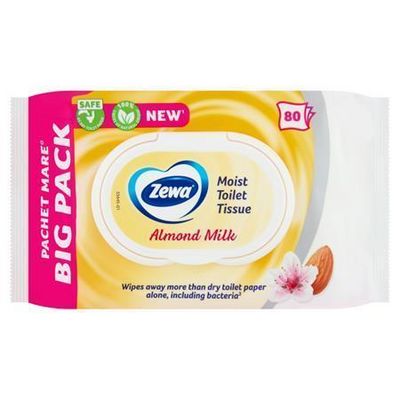 ZEWA Vlhčené toaletní ubrousky Almond Milk, 80ks