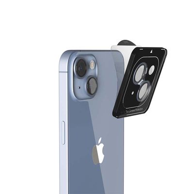 Epico Hliníkové ochranné sklo na čočky fotoaparátu pro iPhone 14 / 14 Plus (6,1) - modrá