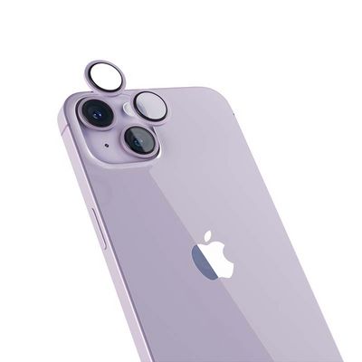 Epico Hliníkové ochranné sklo na čočky fotoaparátu pro 14 / 14 Plus (6,1) - fialová