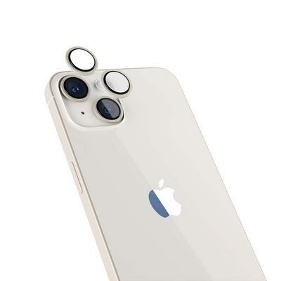 Epico Hliníkové ochranné sklo na čočky fotoaparátu pro iPhone 14 / 14 Plus (6,1) - hvězdně bílá