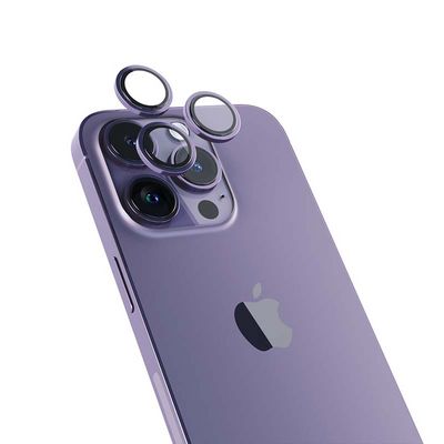 Epico Hliníkové ochranné sklo na čočky fotoaparátu pro iPhone 14 Pro / 14 Pro Max (6,1) - temně fialová