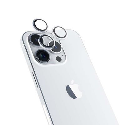 Epico Hliníkové ochranné sklo na čočky fotoaparátu pro iPhone 14 Pro / 14 Pro Max (6,1) - stříbrná