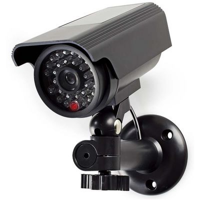 NEDIS atrapa bezpečnostní kamery s blikající LED/ bullet/ IP44/ venkovní/ černá