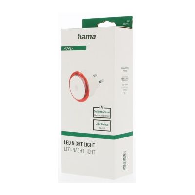 Hama Basic noční/orientační LED světlo, automatické zapnutí/vypnutí, červené světlo