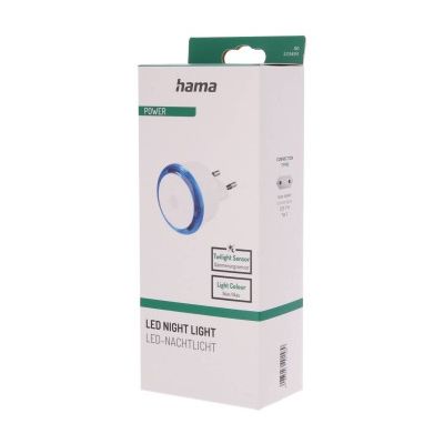 Hama Basic noční/orientační LED světlo, automatické zapnutí/vypnutí, modré světlo