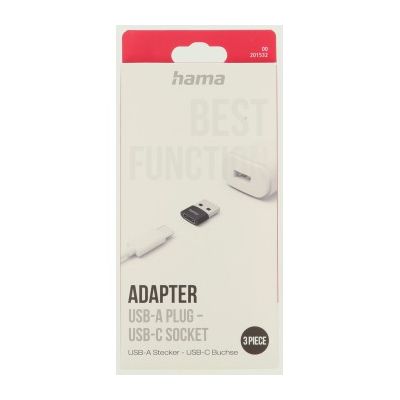 Hama redukce USB-A na USB-C, kompaktní, 3 ks