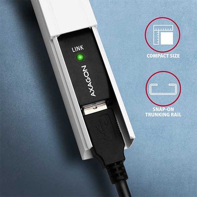 AXAGON ADR-220, USB 2.0 A-M -> A-F aktivní prodlužovací / repeater kabel, 20m