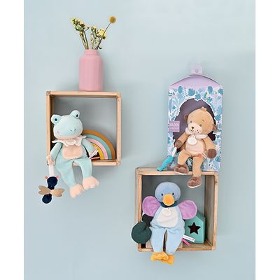 Doudou Dárková sada - plyšová hračka žabka s vážkou 27 cm