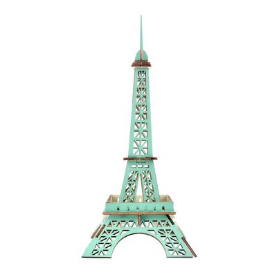 Woodcraft Dřevěné 3D puzzle Eiffelova věž tyrkysová