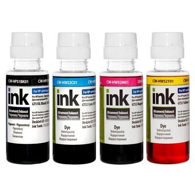 ColorWay alternativní inkoustová náplň pro HP / GT-51/ GT-52/ HP Tank 115/ 315/ 415/ 4x 100ml Multipack