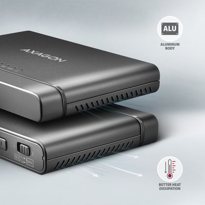 AXAGON ADSA-CC USB-C 10Gbps - NVMe M.2 SSD & SATA 2.5/3.5 SSD/HDD CLONE MASTER 2 adaptér
