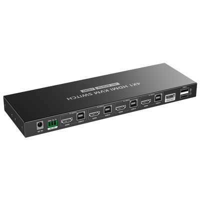 PremiumCord 4K@60Hz HDMI2.0 KVM switch 4:1 s dálkovým ovladačem