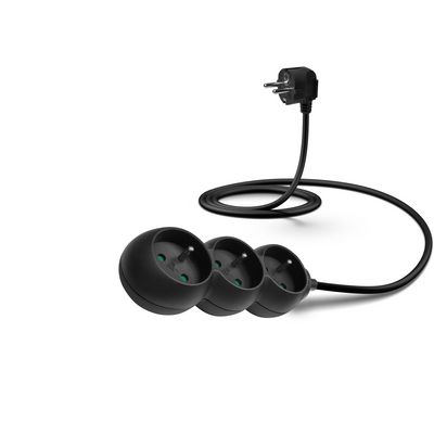 Connect IT prodlužovací kabel 230 V, 3 zásuvky, 1,5m, bez vypínače (černý)