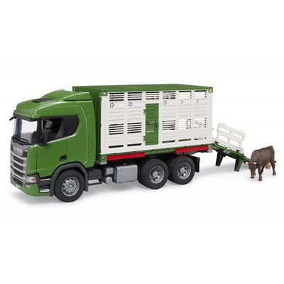 Bruder Přepravník zvířat Scania s figurkou krávy