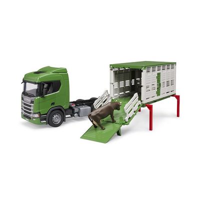 Bruder Přepravník zvířat Scania s figurkou krávy