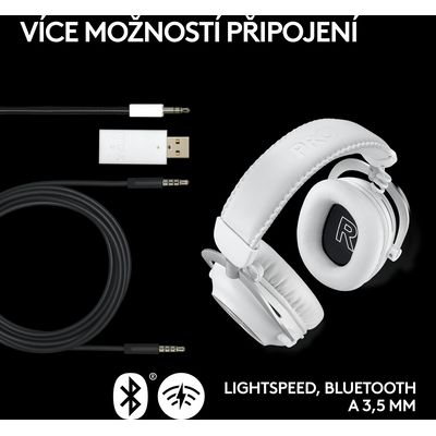 Logitech G Pro X Wireless 2, LIGHTSPEED, Bluetooth, bílá