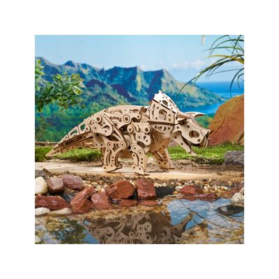 Ugears 3D dřevěné mechanické puzzle Triceratops
