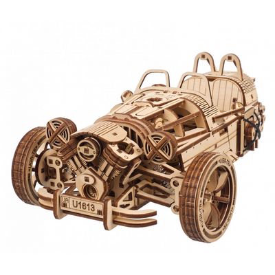 Ugears 3D dřevěné mechanické puzzle Tříkolka UGR-S
