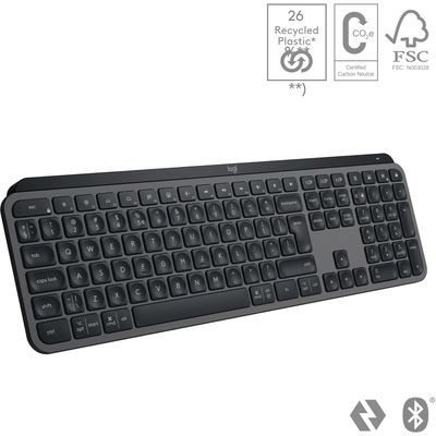 Logitech MX Keys S, CZ, bezdrátová klávesnice, černá/grafitová