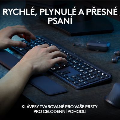 Logitech MX Keys S, CZ, bezdrátová klávesnice, černá/grafitová