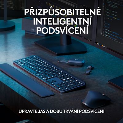 Logitech MX Keys S, CZ, bezdrátová klávesnice, černá/grafitová