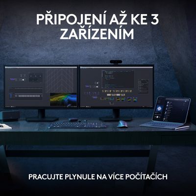 Logitech MX Keys S, CZ, bezdrátová klávesnice, černá/grafitová