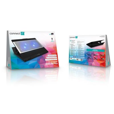 CONNECT IT FrostBlast chladicí podložka pod notebook s modrým podsvícením