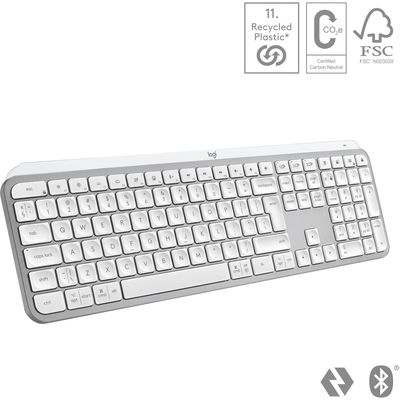 Logitech klávesnice Wireless MX Keys S, US, INTL, bezdrátová, Pale Grey, Bolt
