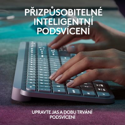 Logitech klávesnice Wireless MX Keys S, US, INTL, bezdrátová, Pale Grey, Bolt