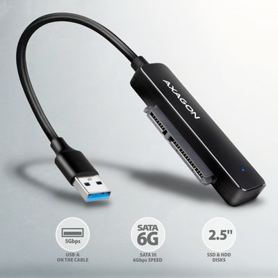 AXAGON ADSA-FP2A USB-A 5Gbps - SATA 6G 2.5 SSD/HDD SLIM adaptér
