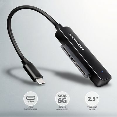 AXAGON ADSA-FP2C USB-C 5Gbps - SATA 6G 2.5 SSD/HDD SLIM adaptér