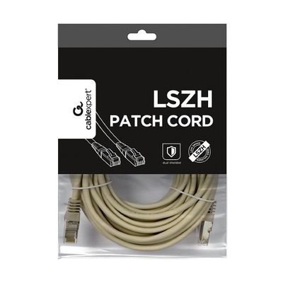Gembird patch kabel S/FTP Cat. 6A LSZH, 10 m, šedý