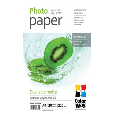 ColorWay fotopapír/ oboustranný/ matte 220g/m2, A4/ 20 kusů