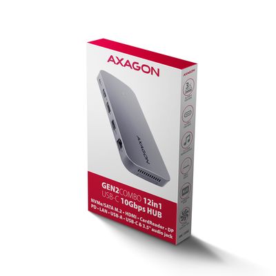 AXAGON HMC-12GM2 USB-C 10Gbps GEN2COMBO 12in1 hub